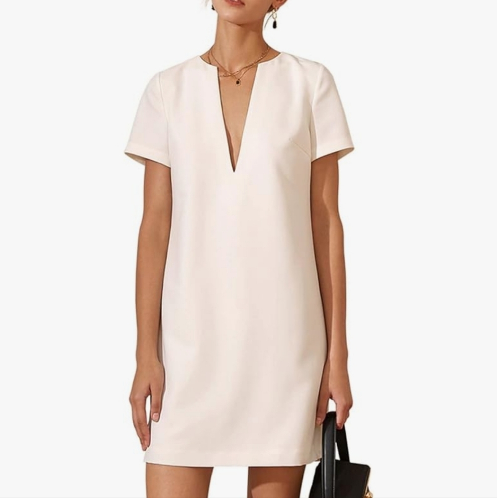 White shift mini dress by Amyenjoylife XS